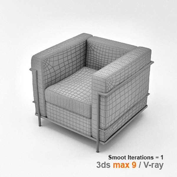 3ds max le corbusier lc2 2 - chair 05 by lajhar